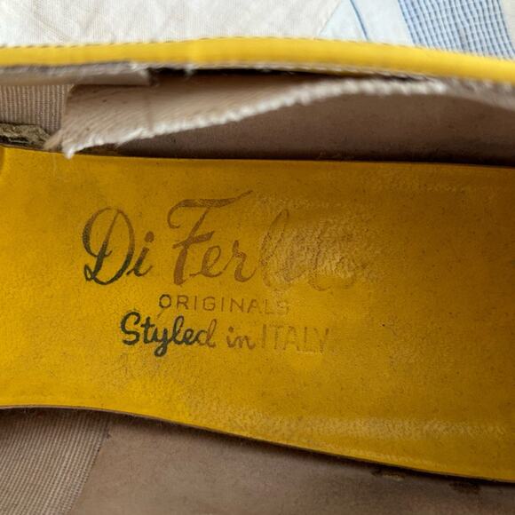 Di Ferlito Originals Yellow & White Patent Heels w Rosettes - Picture 11 of 11